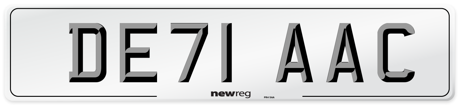 DE71 AAC Number Plate from New Reg
